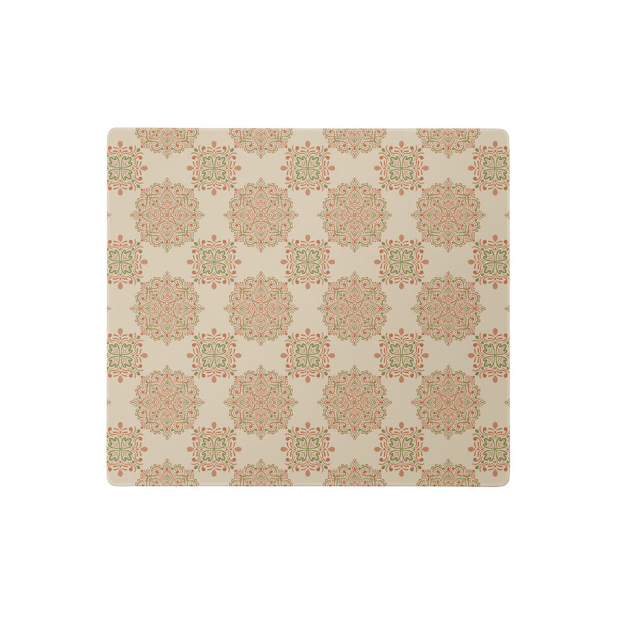 Peach Paisley Tile Mouse Pad mockup 1