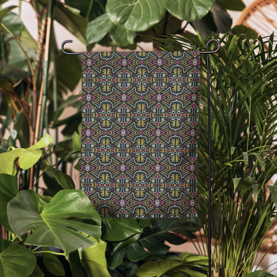 Dark Folk Eye Garden Flag mockup 1