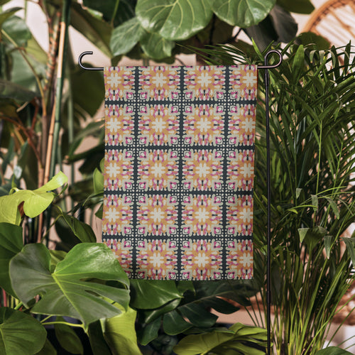 Inkblot Medallion Garden Flag mockup 1 pattern preview