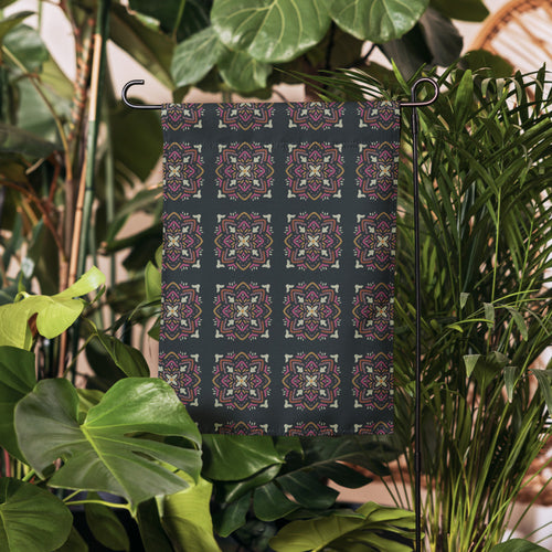 Jewel Ikat Garden Flag mockup 1 pattern preview