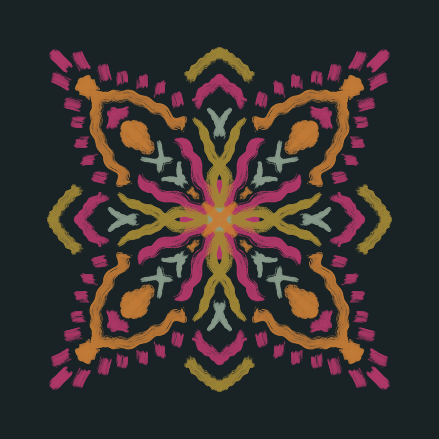 Golden Ikat Star AOP Leggings mockup 2