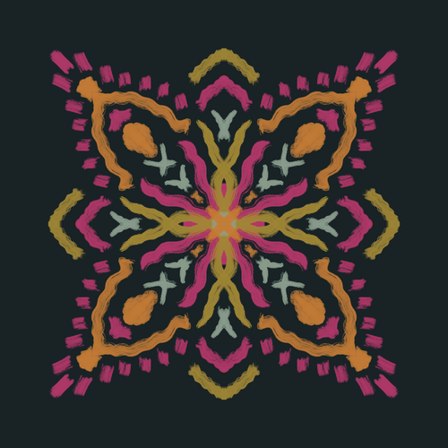 Golden Ikat Star AOP Leggings mockup 2 pattern preview