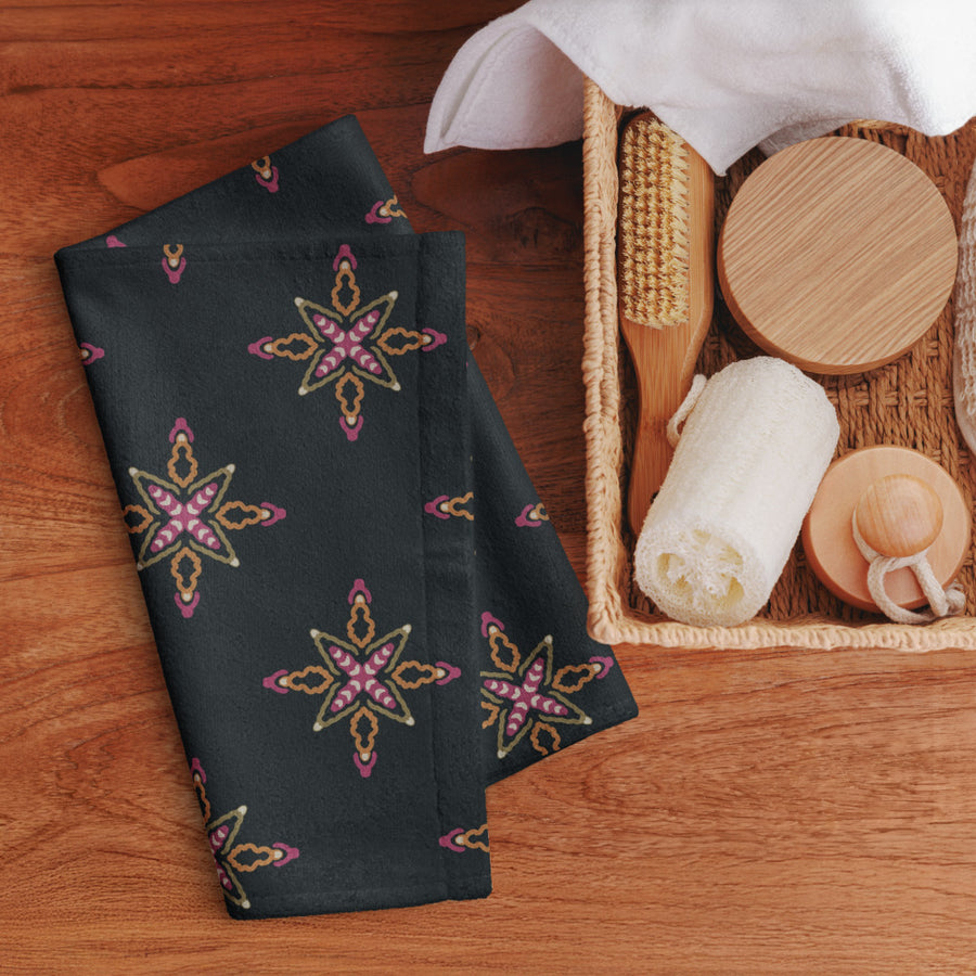 Disco Star Hand Towel mockup 1