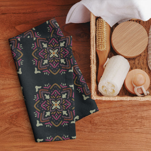Jewel Ikat Hand Towel mockup 1 pattern preview