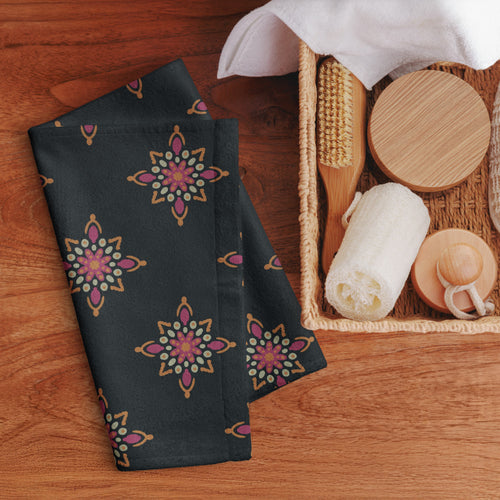 Dot Medallion Hand Towel mockup 1 pattern preview