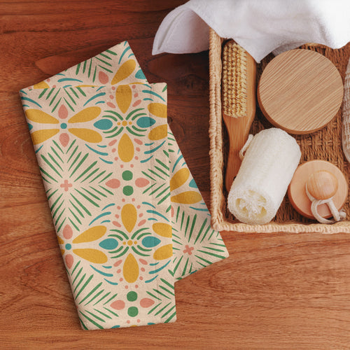 Sunshine Petal Hand Towel mockup 1 pattern preview