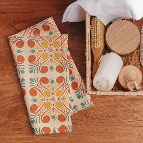 Bold Citrus Hand Towel mockup 1 pattern preview