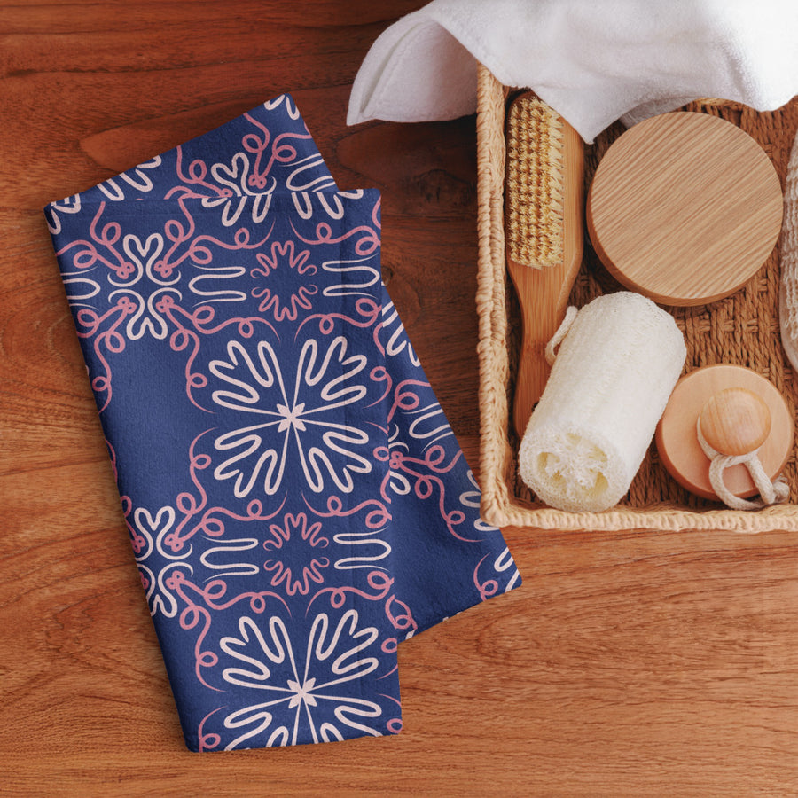 Night Bloom Hand Towel mockup 1