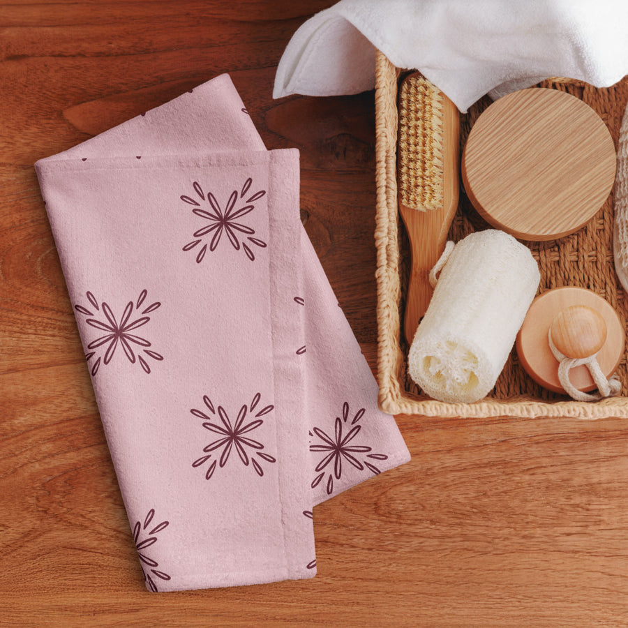 Blossom Tile Hand Towel mockup 1