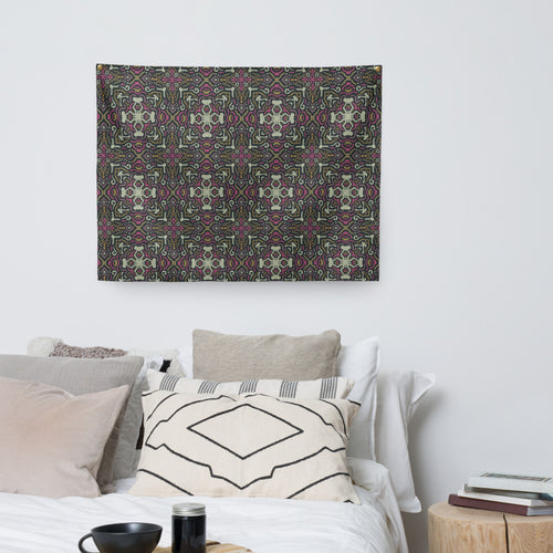 Psychedelic Damask Wall Tapestry mockup 1 pattern preview