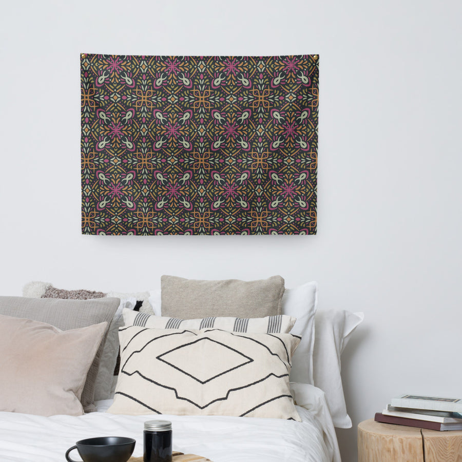 Disco Cross Wall Tapestry mockup 1