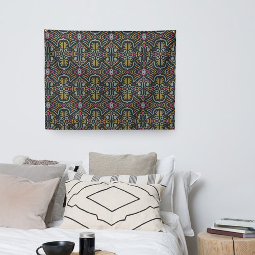 Dark Folk Eye Wall Tapestry mockup 1 pattern preview