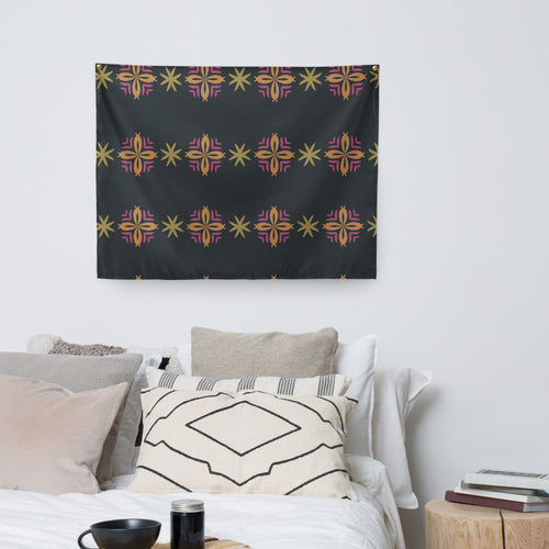 Disco Star Scatter Wall Tapestry mockup 1 pattern preview