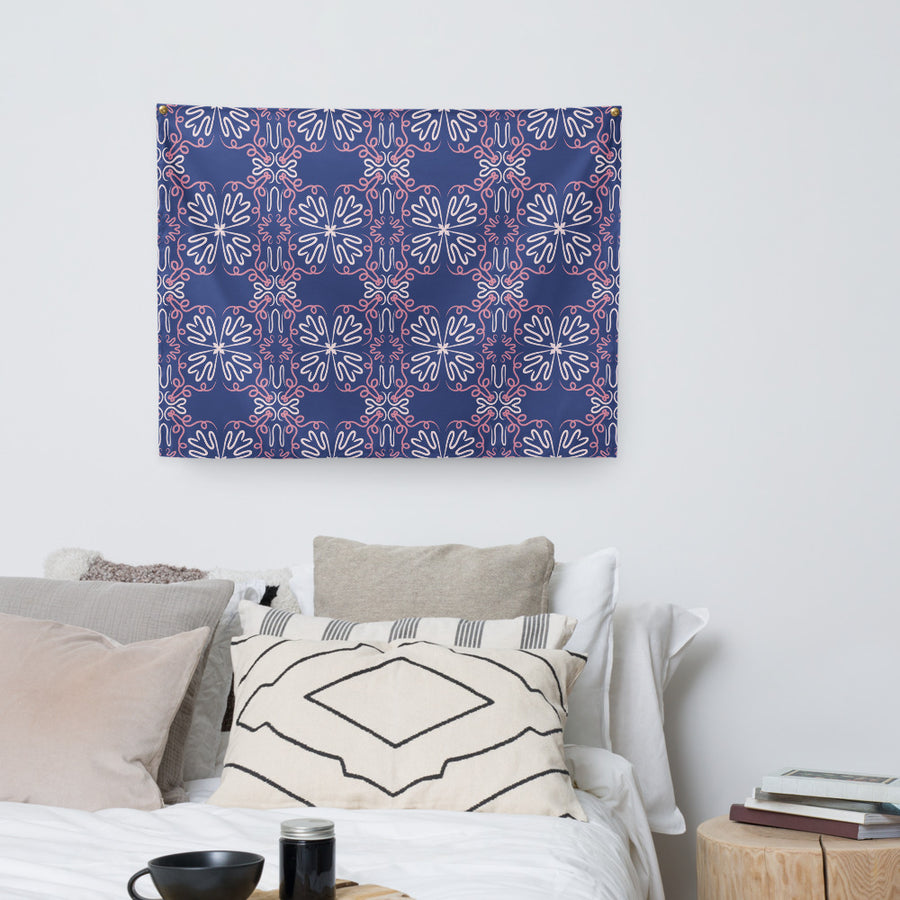 Night Bloom Wall Tapestry mockup 1