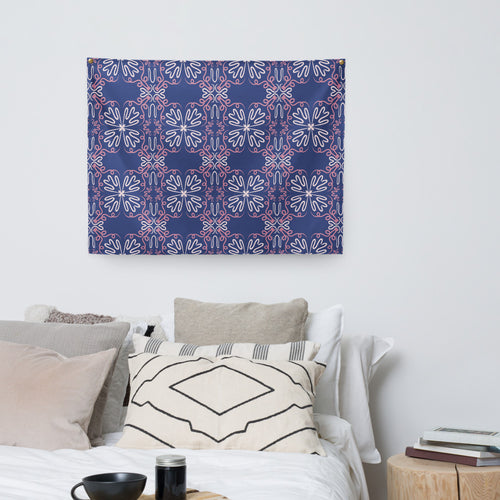 Night Bloom Wall Tapestry mockup 1 pattern preview