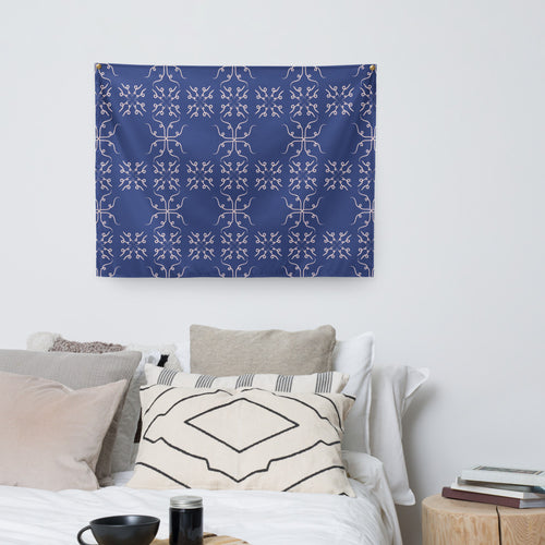 Curl Cross Wall Tapestry mockup 1 pattern preview