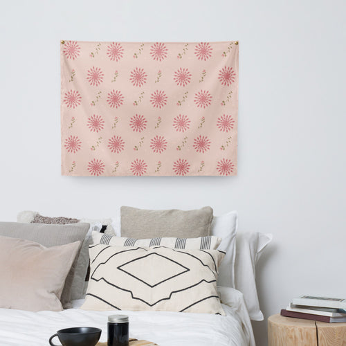 Delicate Romance 4 Wall Tapestry mockup 1 pattern preview