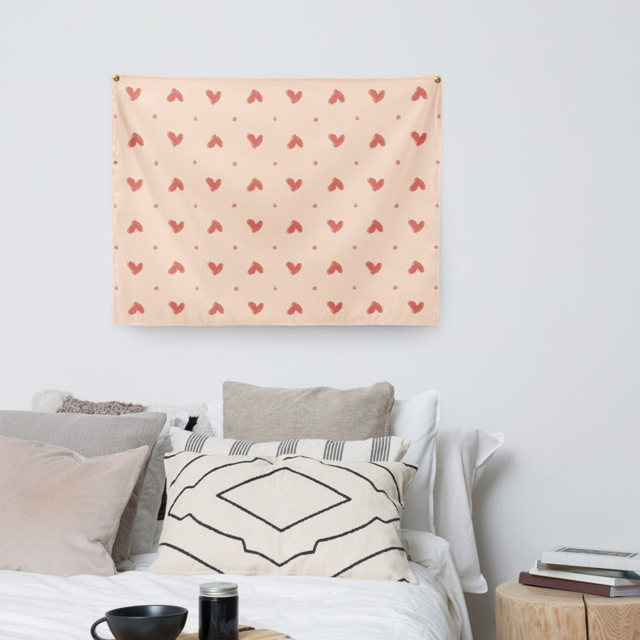 Delicate Romance 1 Wall Tapestry mockup 1