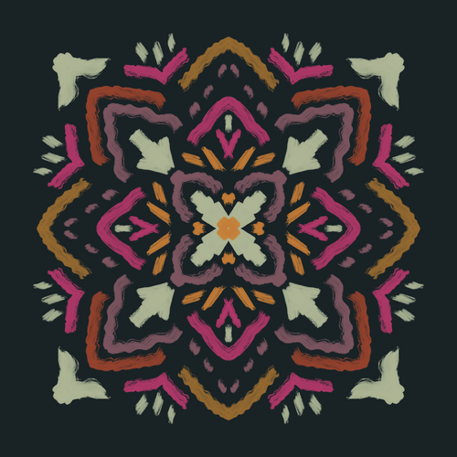 Jewel Ikat AOP Leggings mockup 2 pattern preview