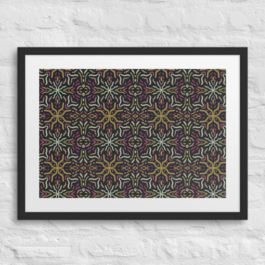 Disco Stripe Matted Framed Poster mockup 1