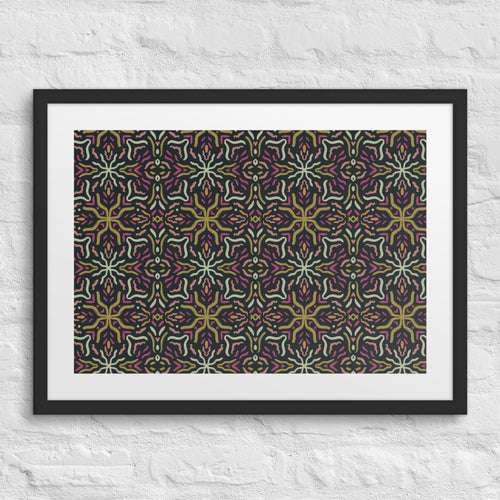 Disco Stripe Matted Framed Poster mockup 1 pattern preview