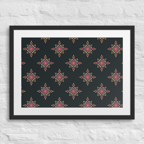 Dot Medallion Matted Framed Poster mockup 1 pattern preview