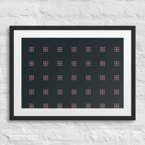 Pink Dot Flower Matted Framed Poster mockup 1 pattern preview