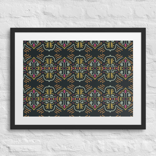 Folk Totem Matted Framed Poster mockup 1 pattern preview