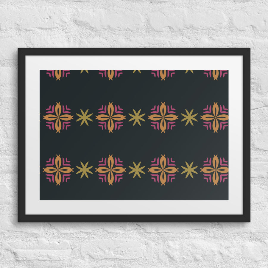 Disco Star Scatter Matted Framed Poster mockup 1