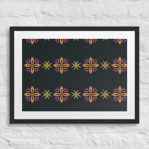 Disco Star Scatter Matted Framed Poster mockup 1 pattern preview