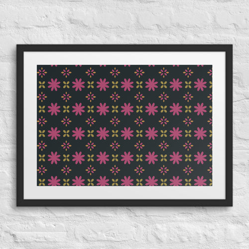 Disco Petal Scatter Matted Framed Poster mockup 1 pattern preview