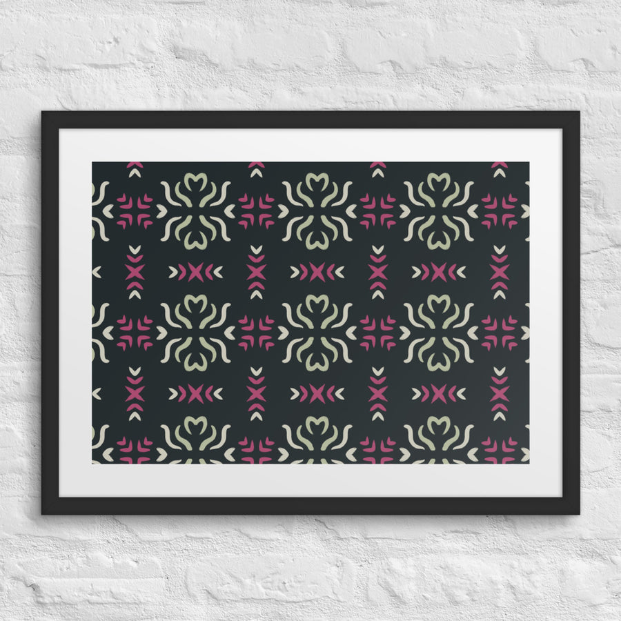 Sage Heart Cross Matted Framed Poster mockup 1