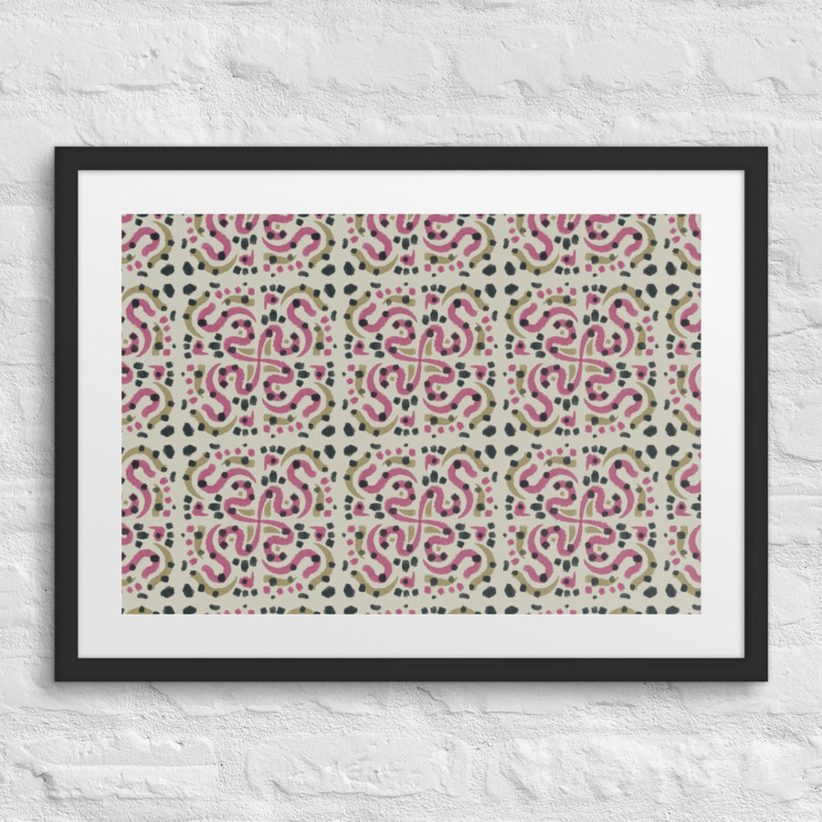 Serpentine Tile Matted Framed Poster mockup 1