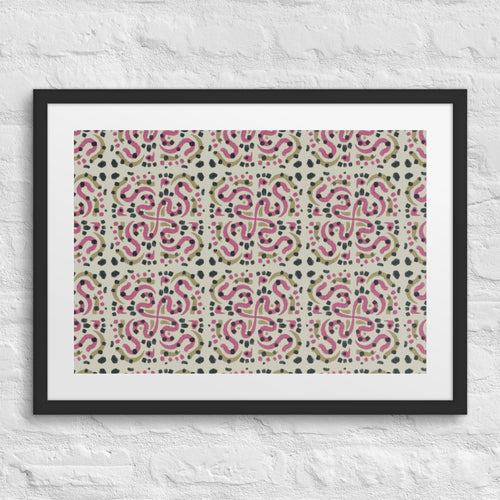 Serpentine Tile Matted Framed Poster mockup 1 pattern preview