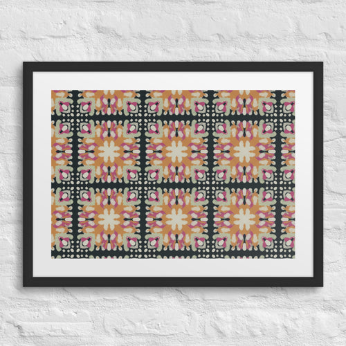 Inkblot Medallion Matted Framed Poster mockup 1 pattern preview