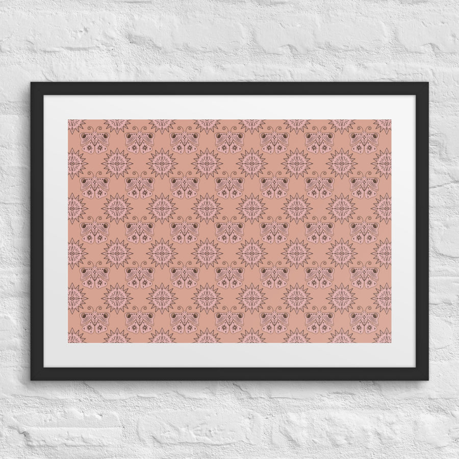 Mocha Butterfly Eye Matted Framed Poster mockup 1