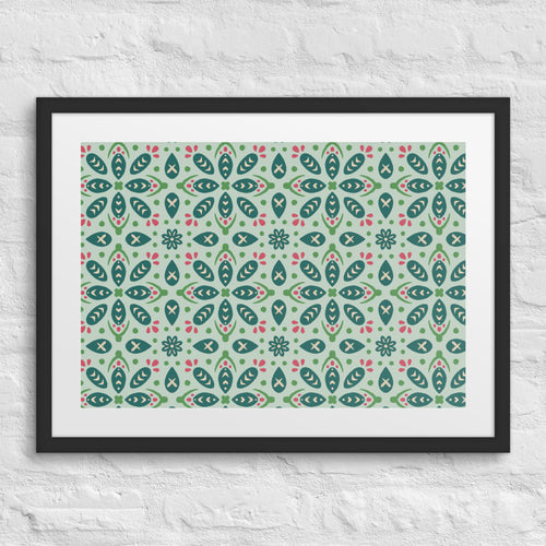 Leaf Souk Matted Framed Poster mockup 1 pattern preview