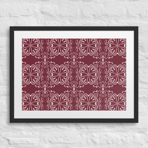 Crimson Garden Matted Framed Poster mockup 1 pattern preview