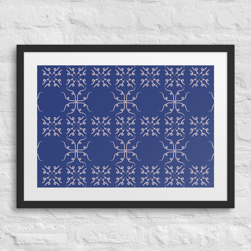 Curl Cross Matted Framed Poster mockup 1 pattern preview
