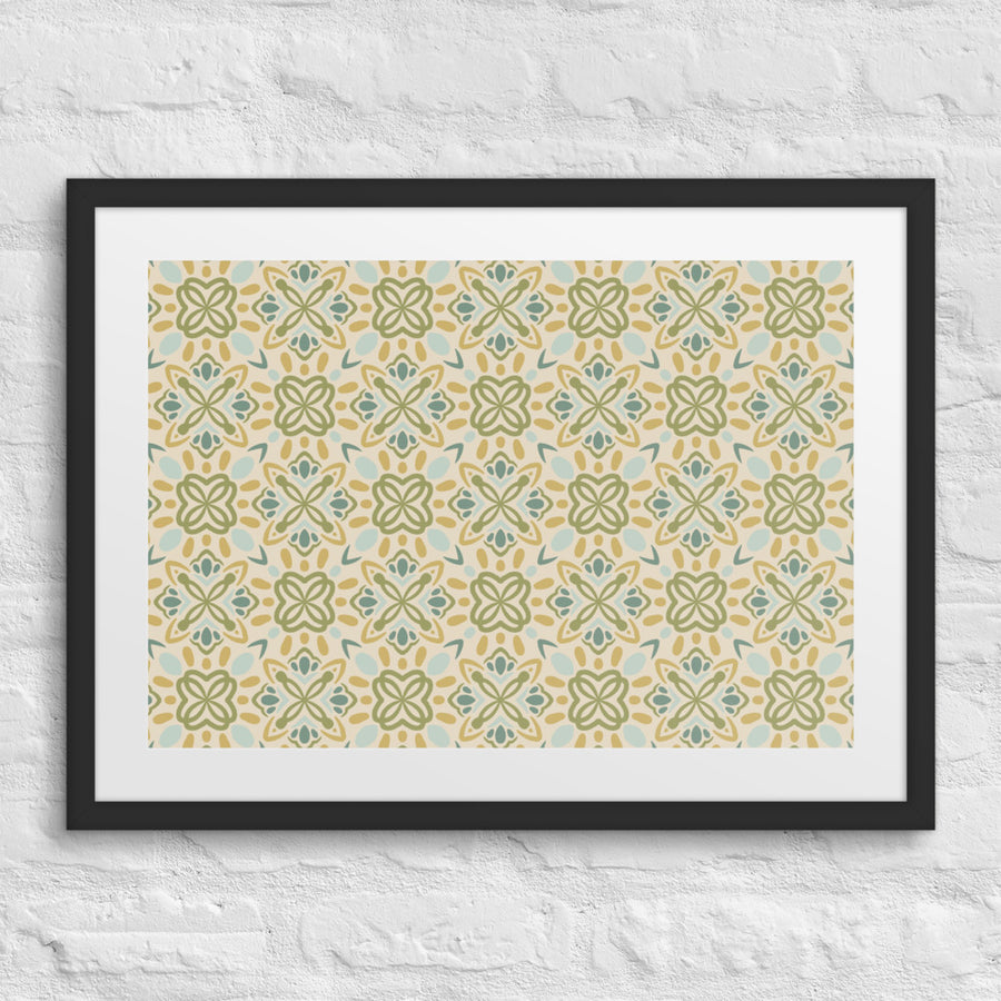 Garden Clover Cross Matted Framed Poster mockup 1