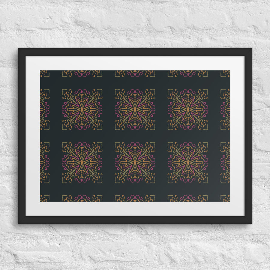 Disco Scrollwork Matted Framed Poster mockup 1
