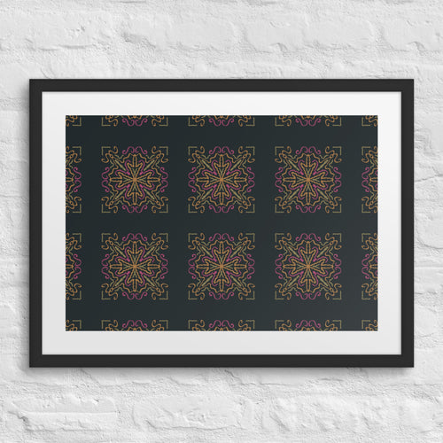 Disco Scrollwork Matted Framed Poster mockup 1 pattern preview