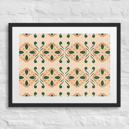 Forest Butterfly Tile Matted Framed Poster mockup 1 pattern preview