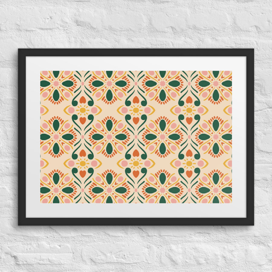 Sunheart Tile Matted Framed Poster mockup 1