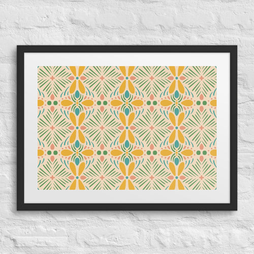 Sunshine Petal Matted Framed Poster mockup 1 pattern preview