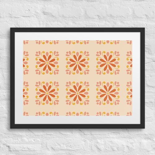 Folk Daisy Matted Framed Poster mockup 1 pattern preview