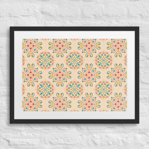 Festival Medallion Matted Framed Poster mockup 1 pattern preview