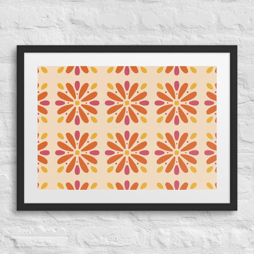 Sunburst Daisy Matted Framed Poster mockup 1 pattern preview