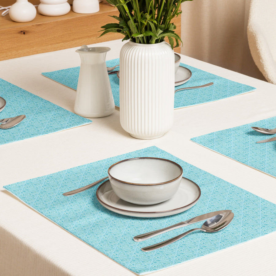 Aqua Vine Scatter Placemat Set mockup 1