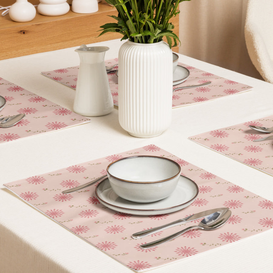 Delicate Romance 4 Placemat Set mockup 1
